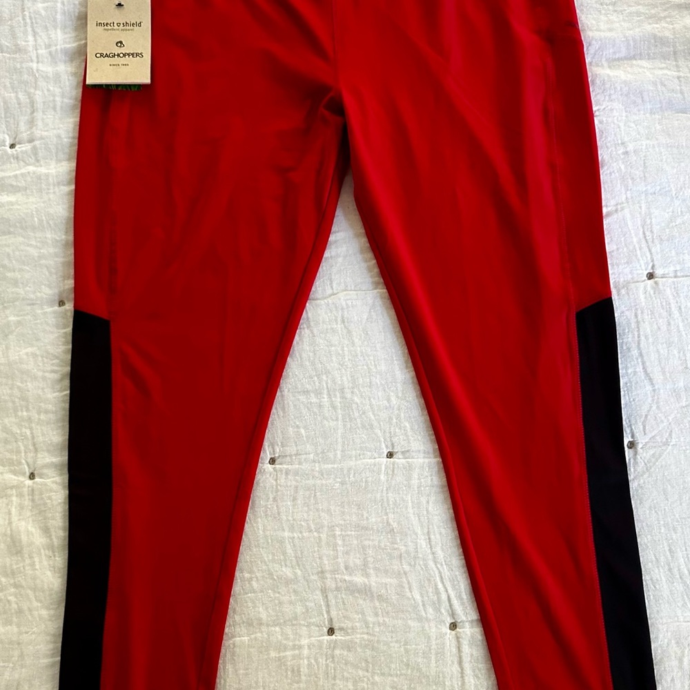 Craghoppers Red and Black Leggings with Insect Shield